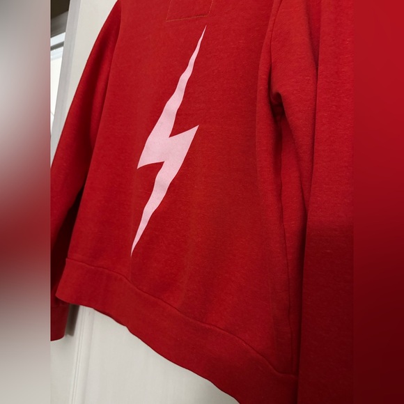 Aviator Nation bright red bolt hoodie full zip jacket large oversized ⚡️ - Picture 6 of 13